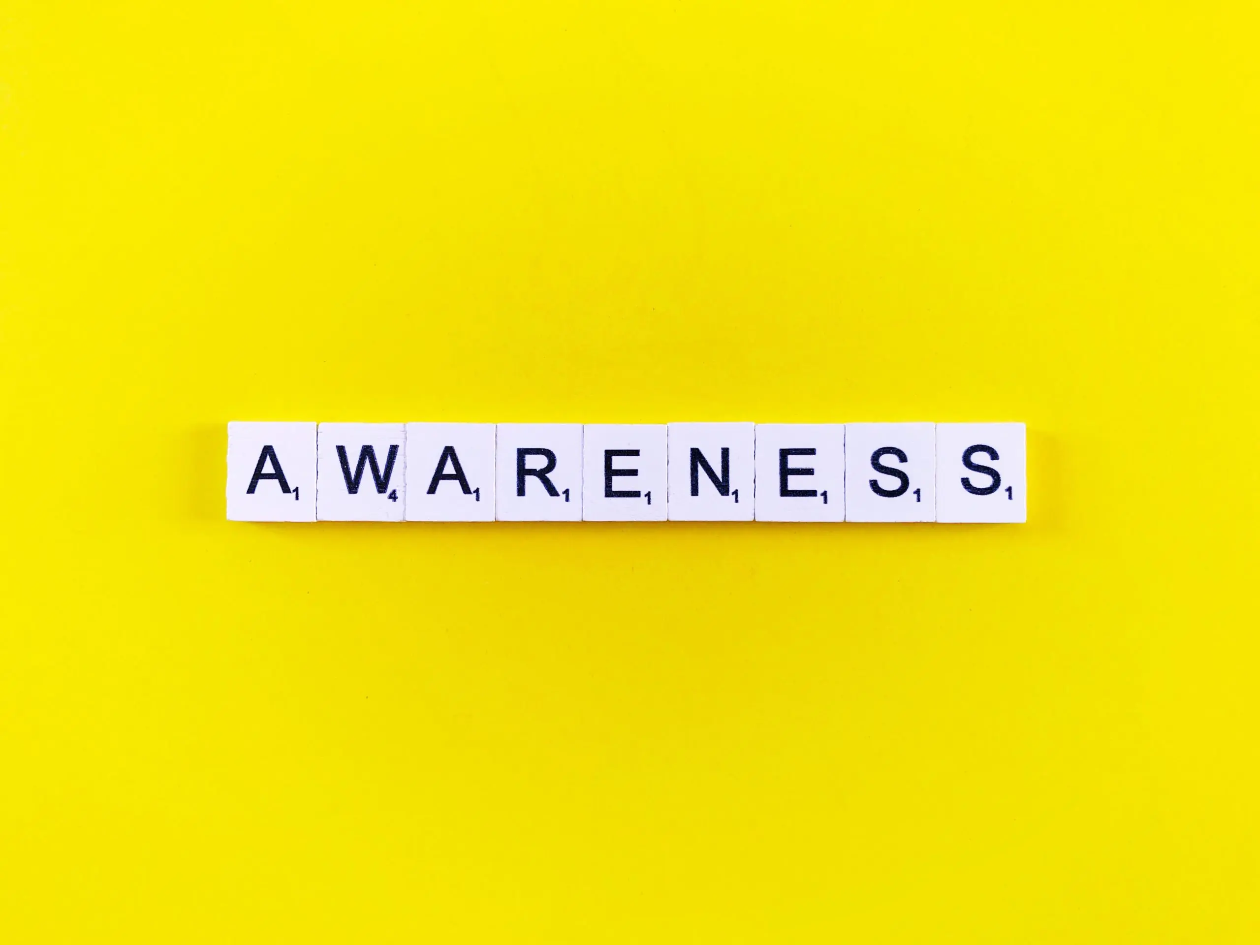a word on a yellow background