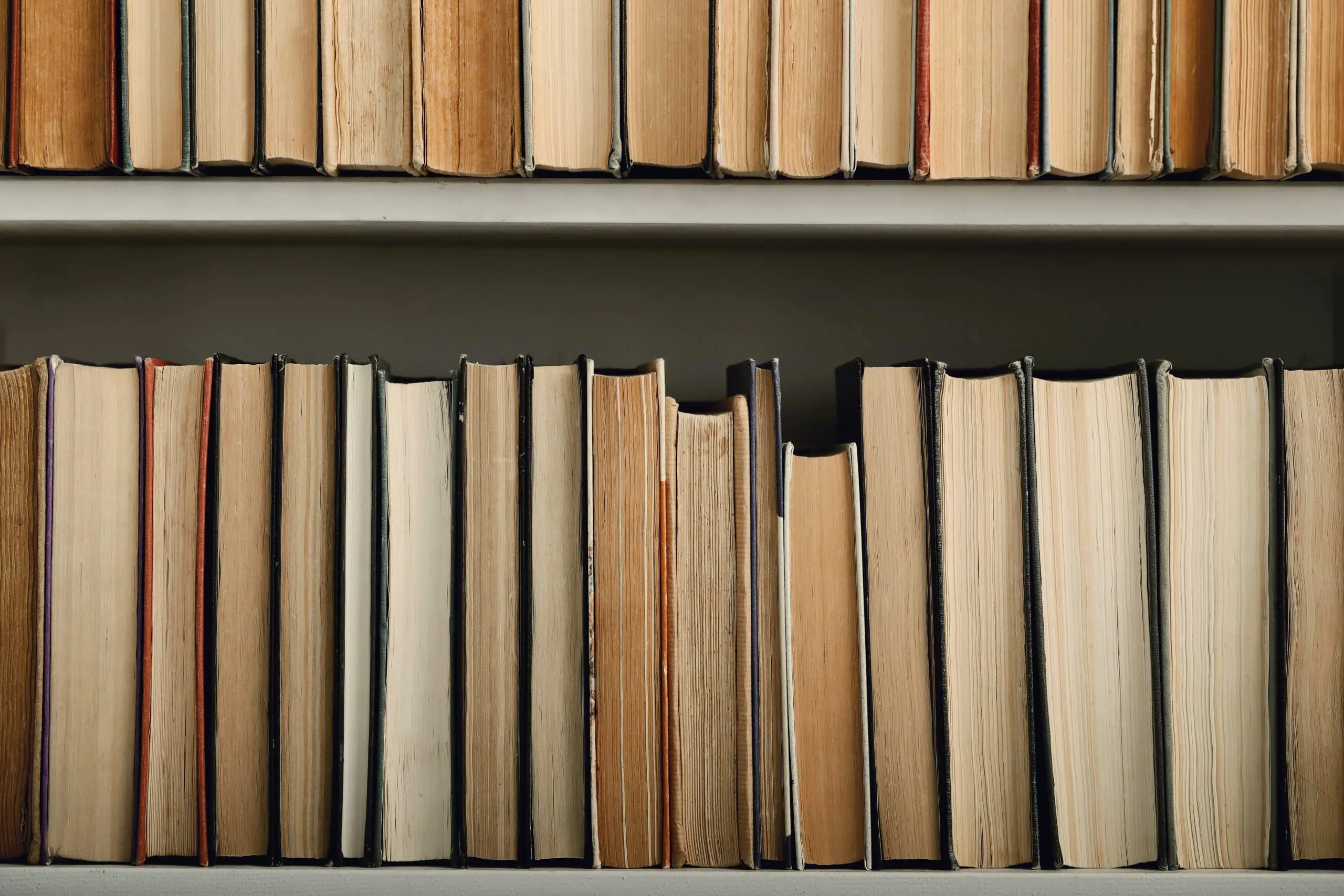 a group of books on a shelf