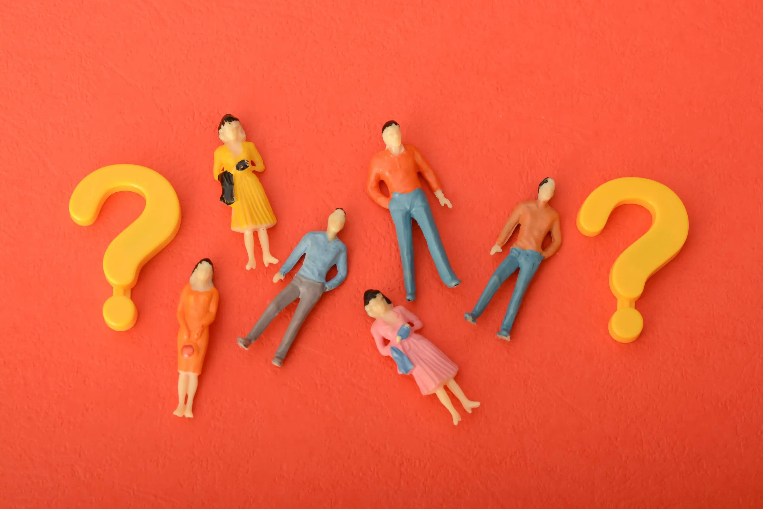 a group of small plastic figurines