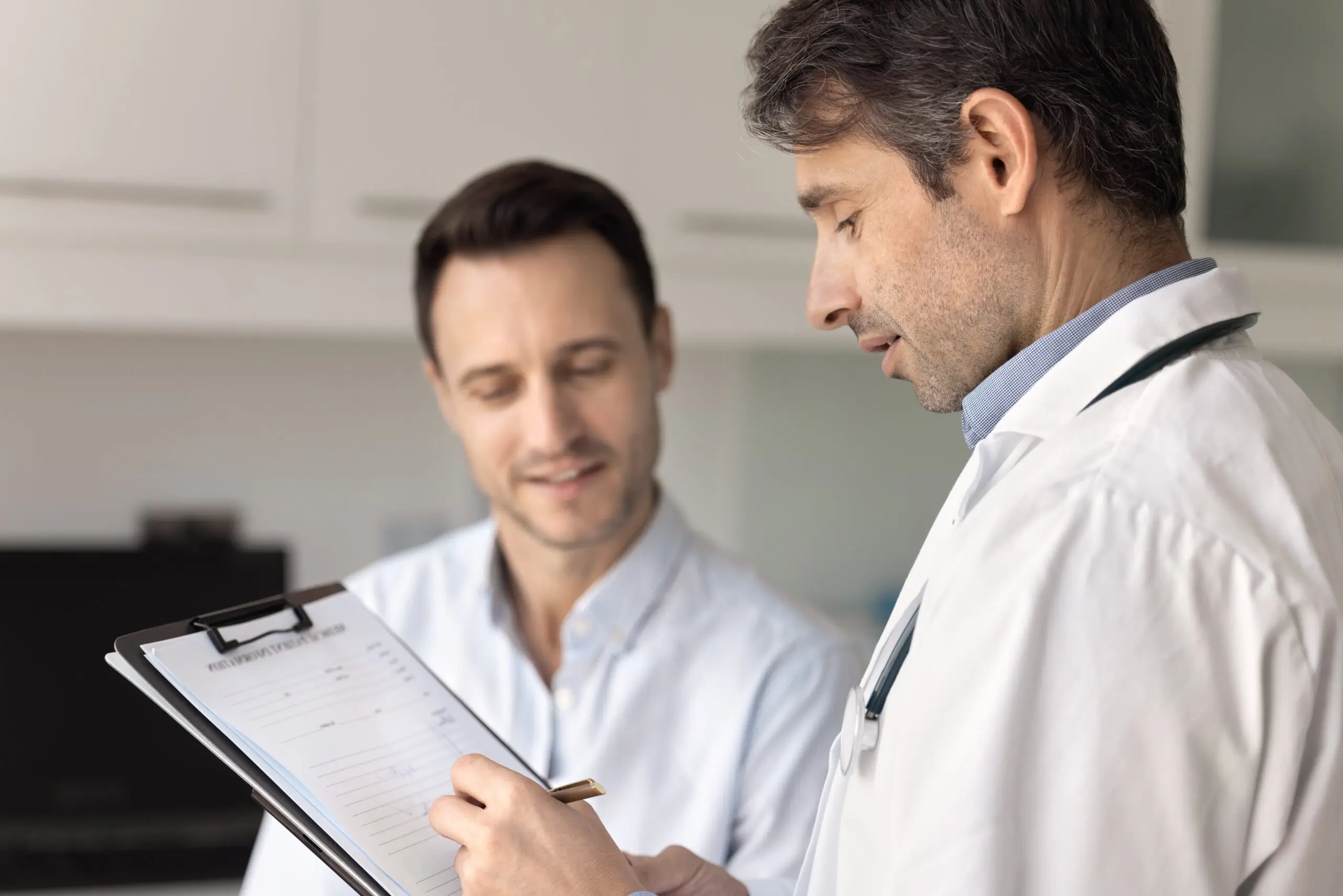 counselor discussing personalized treatment with client