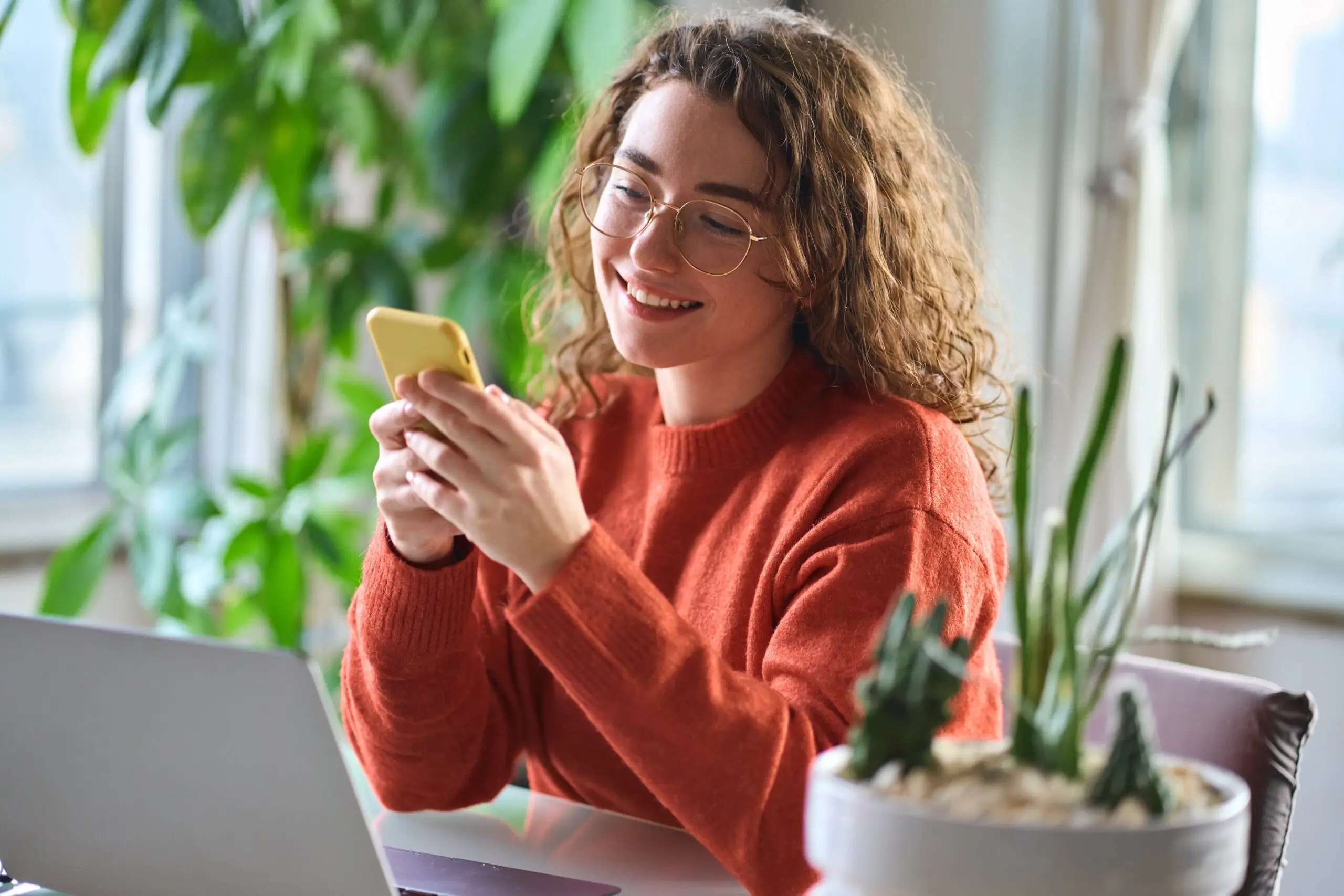 hopeful individual receiving positive job news during recovery journey