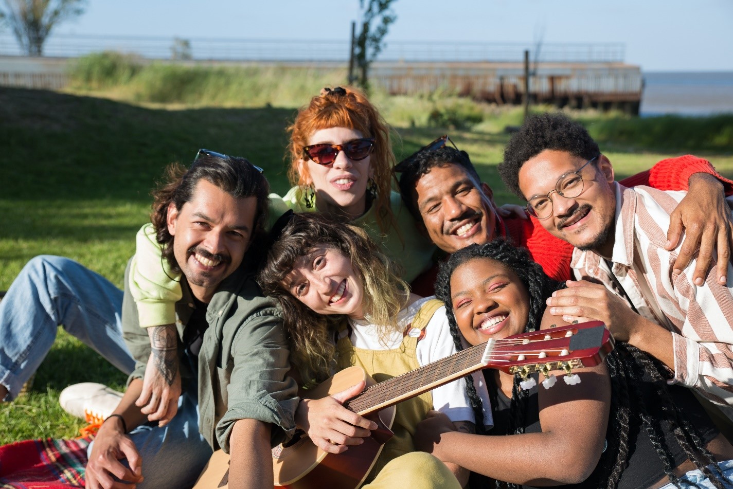 Picture of people happily gathering at a sober living home