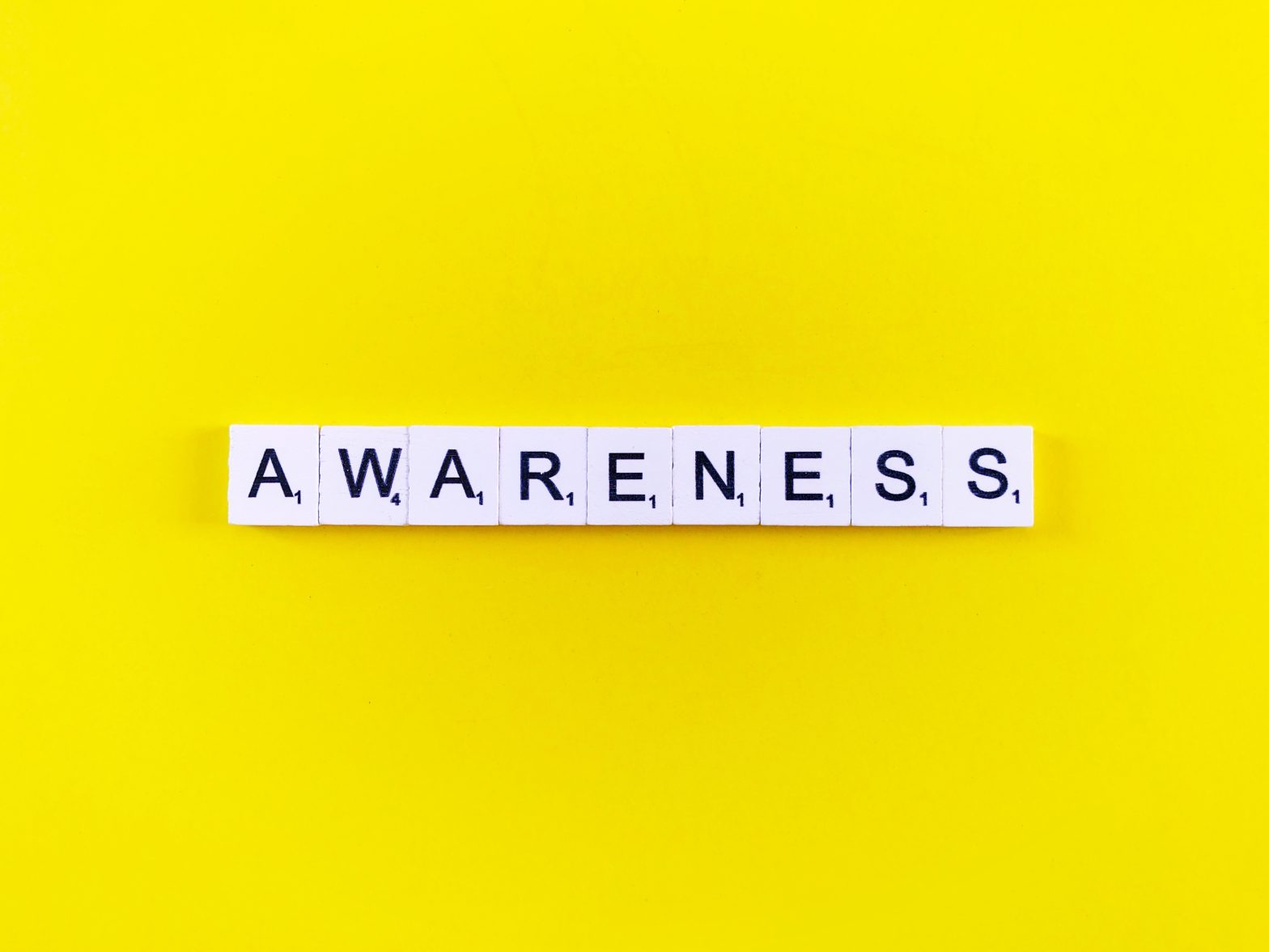 a word on a yellow background