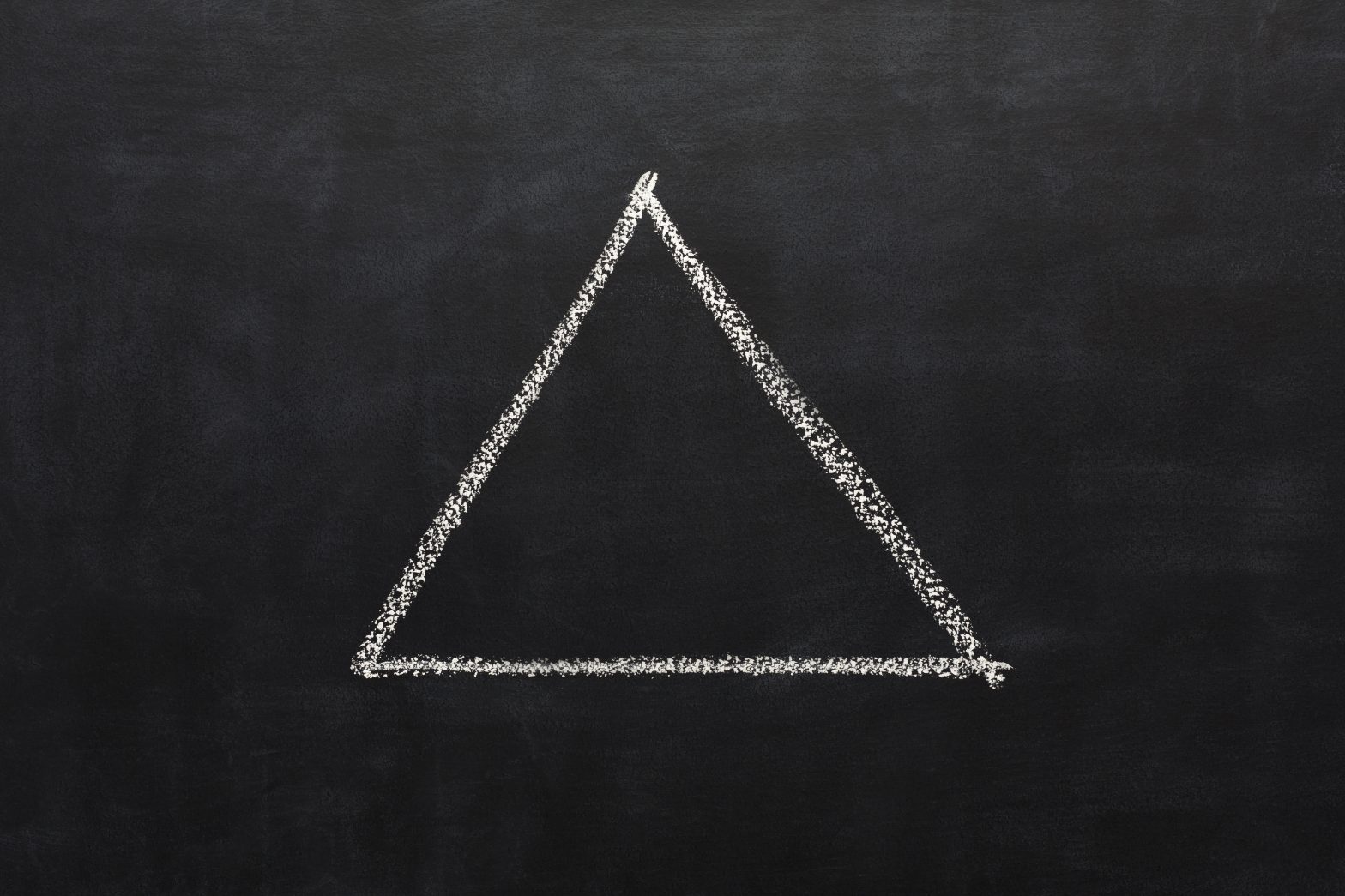a triangle drawn on a chalkboard