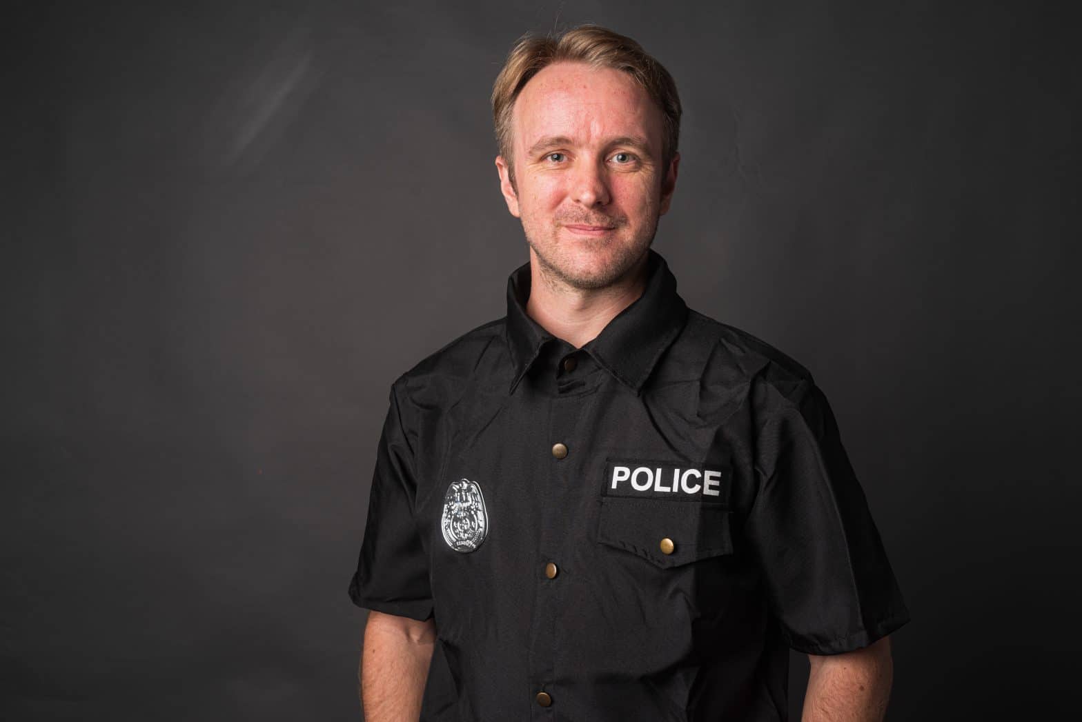 a man in a police uniform