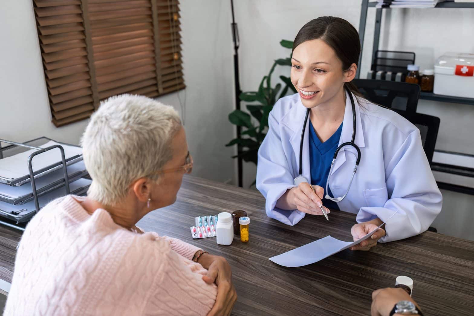 a doctor talking to a patient