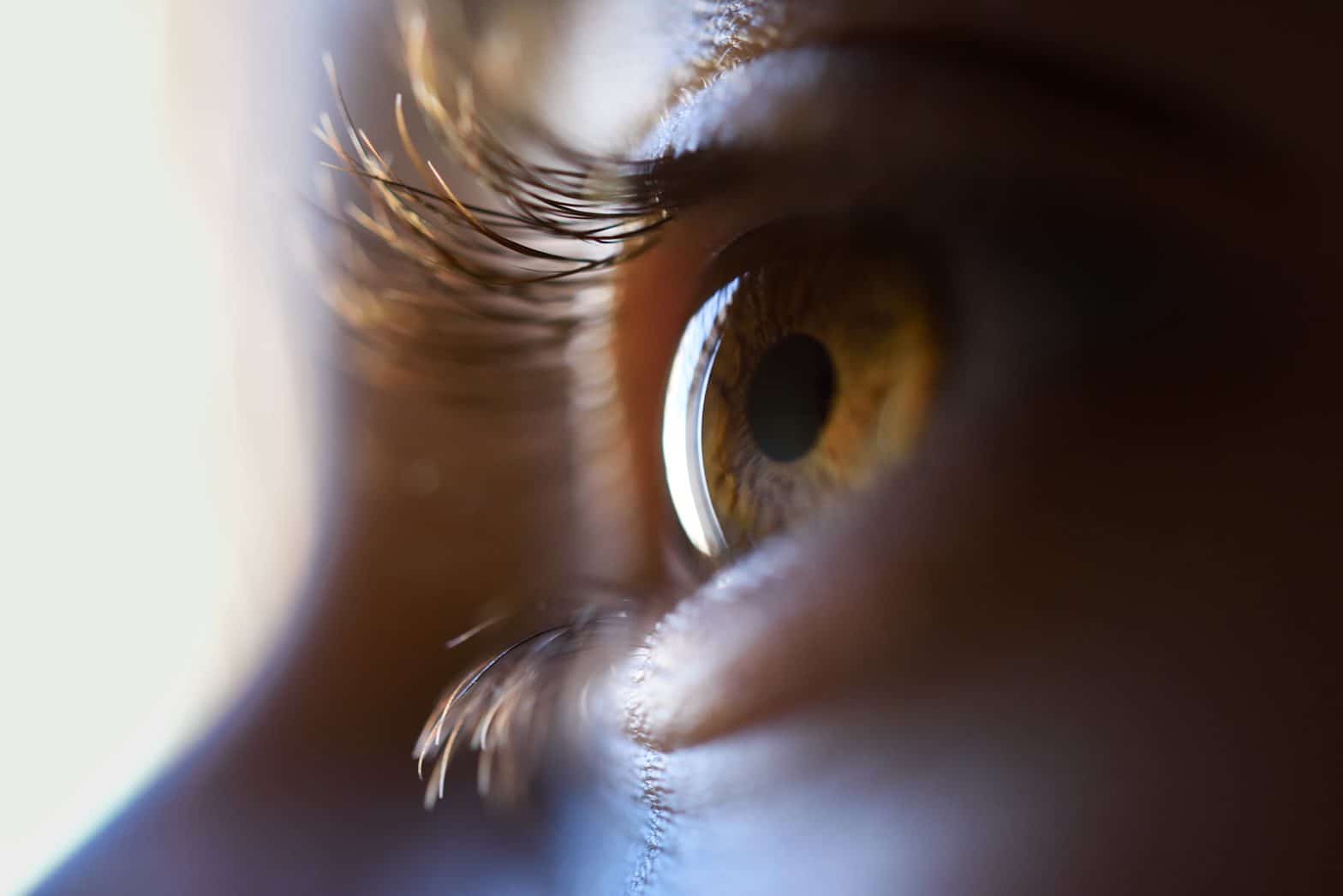close up of a person's eye