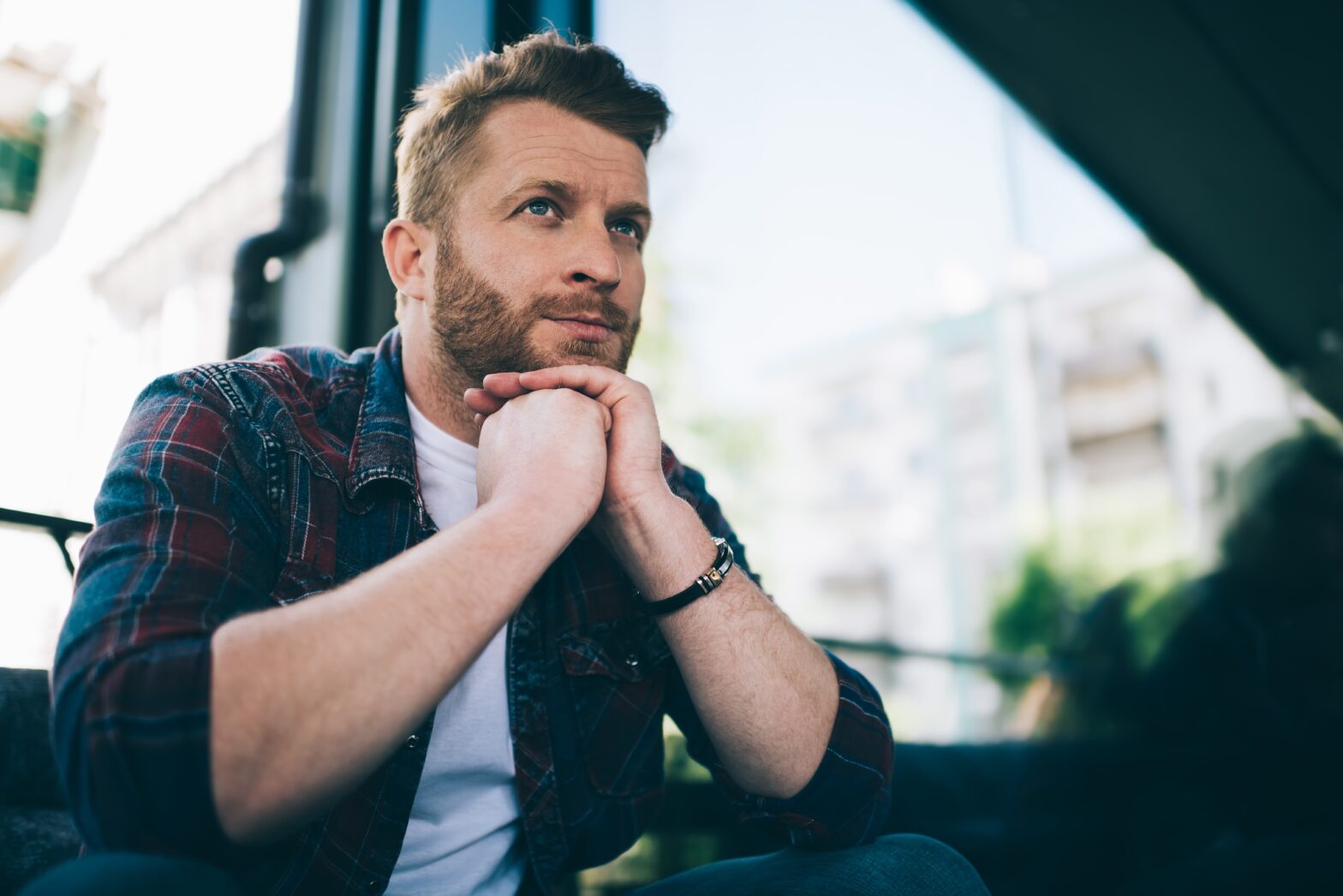 Person regaining composure after a craving episode in addiction recovery