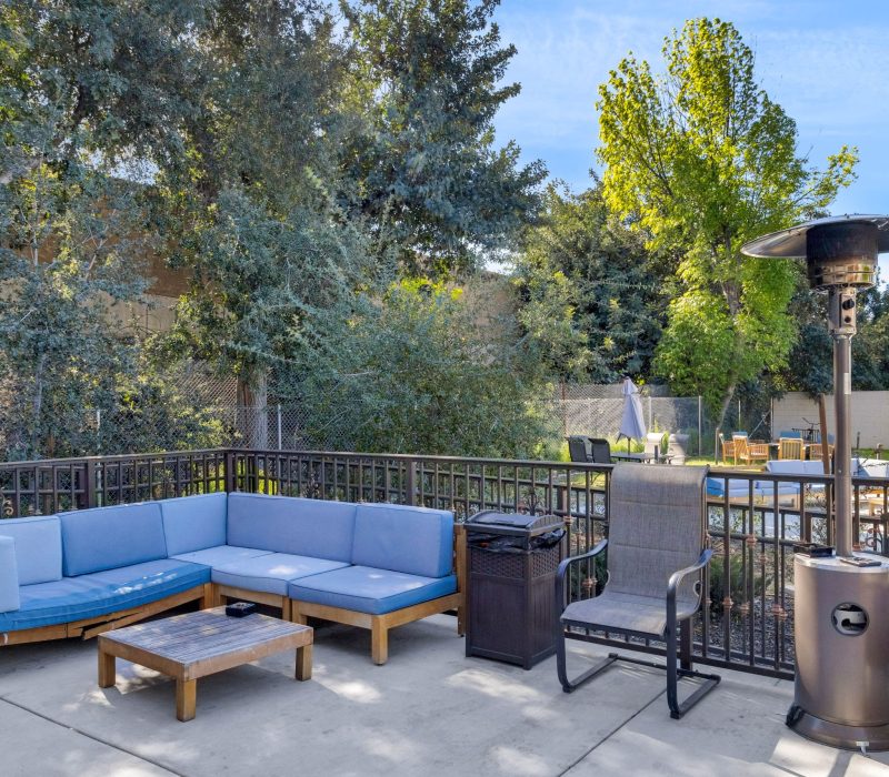 the back patio area at Vanity Wellness Center's sober living