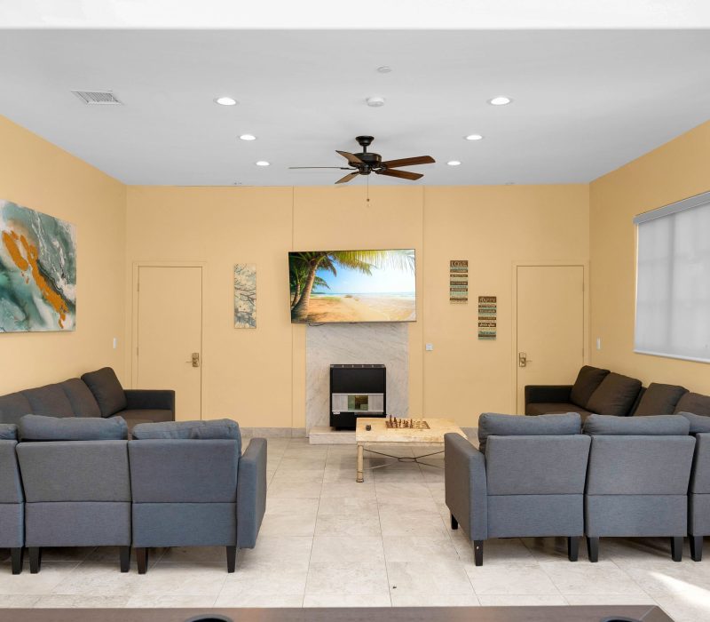 the living area at Vanity Wellness Center's sober living