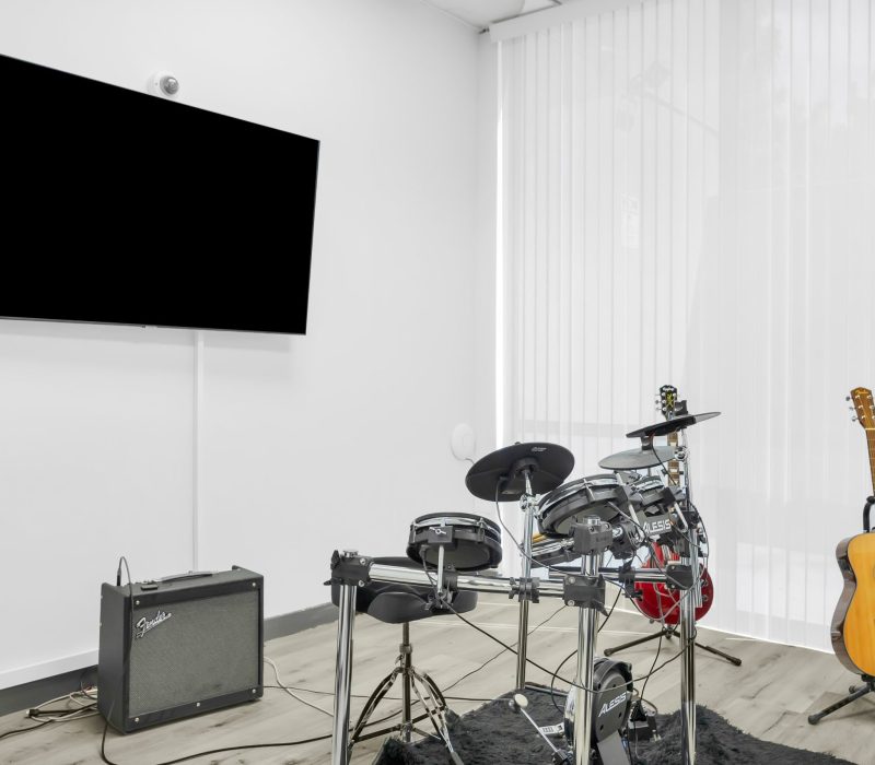 a music studio for music therapy at Vanity Wellness Center's outpatient treatment
