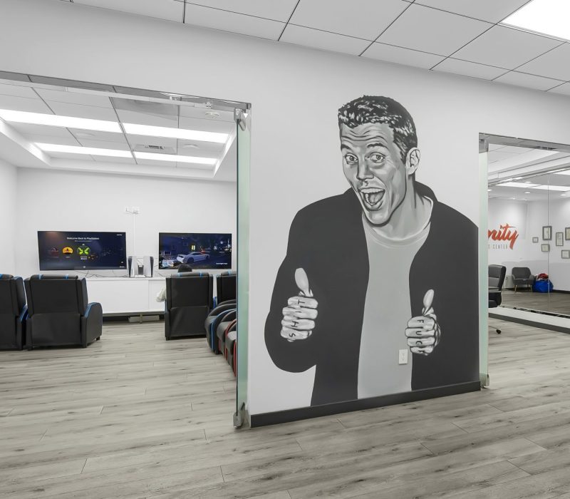Steve-O mural at the outpatient treatment center at Vanity Wellness Center